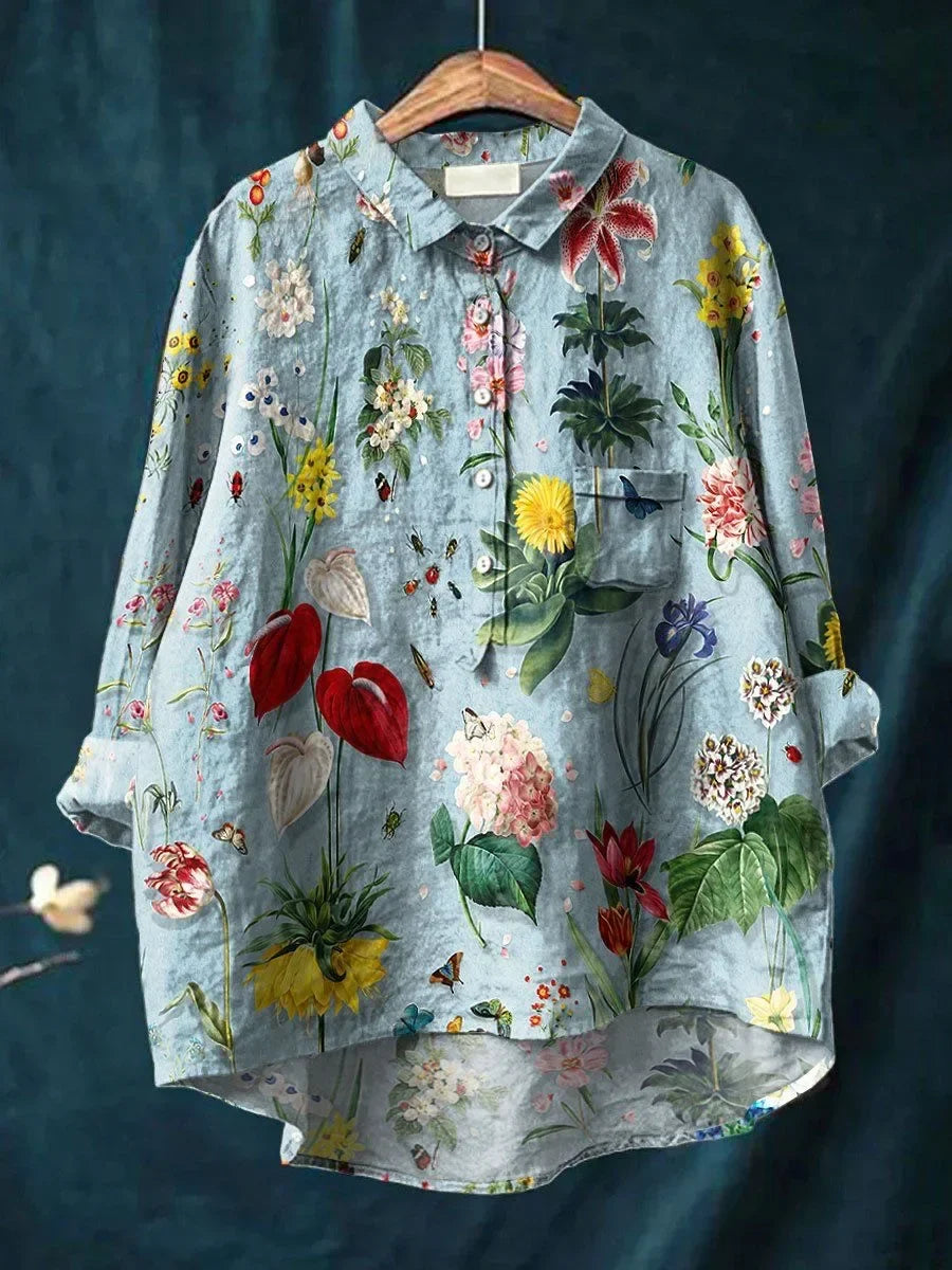 Thea™ | Løs Blomstret Skjorte