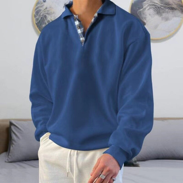 Valdemar | Herre Casual Pullover med Ternet Krave