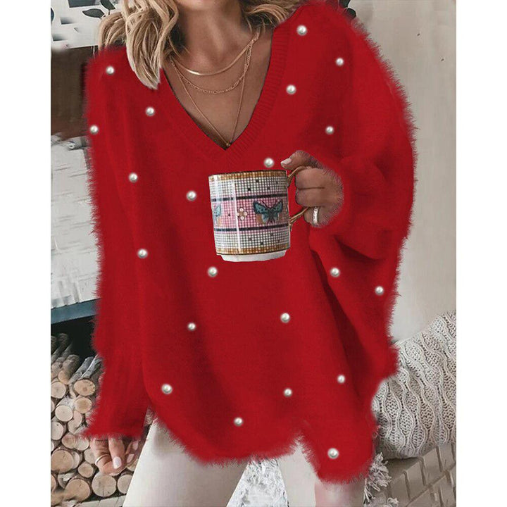 Frida | Strikket V-hals Sweater