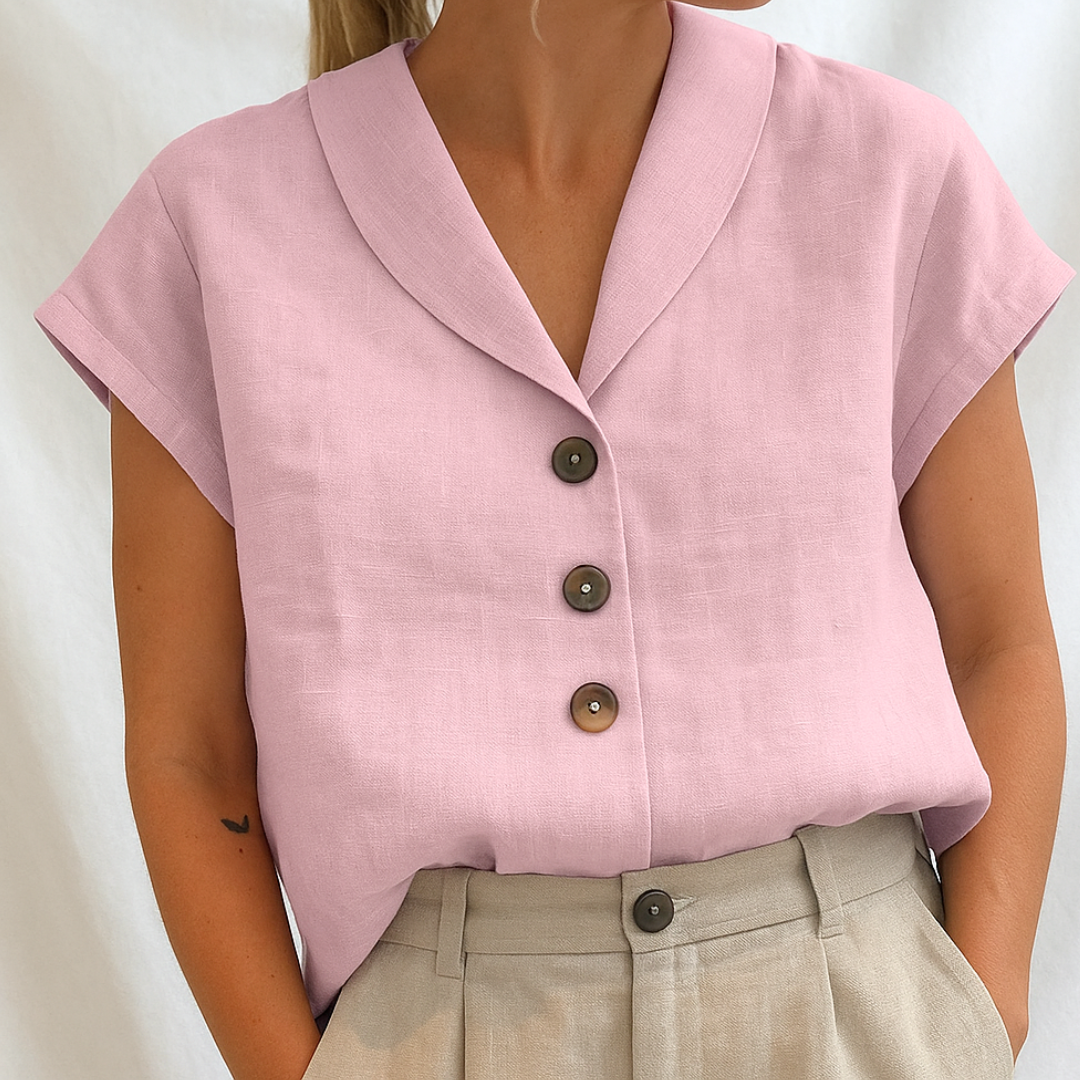Lois™ | Elegant ensfarvet bluse