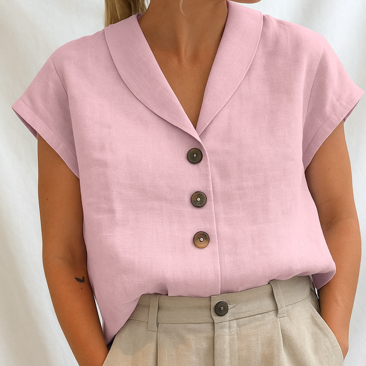 Lois™ | Elegant ensfarvet bluse