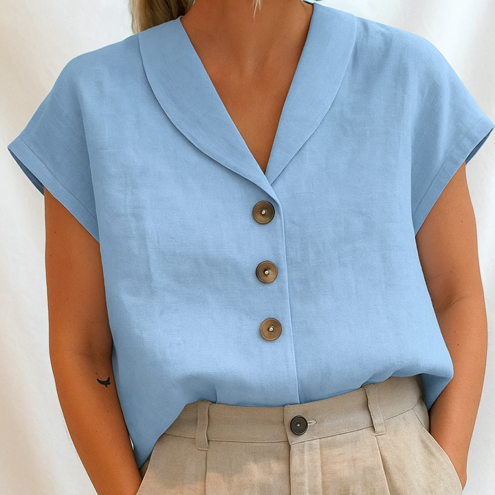 Lois™ | Elegant ensfarvet bluse