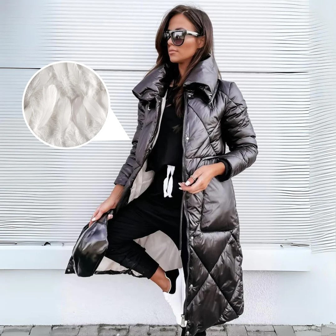 Thalia™ | Elegant Langærmet Uldfrakke