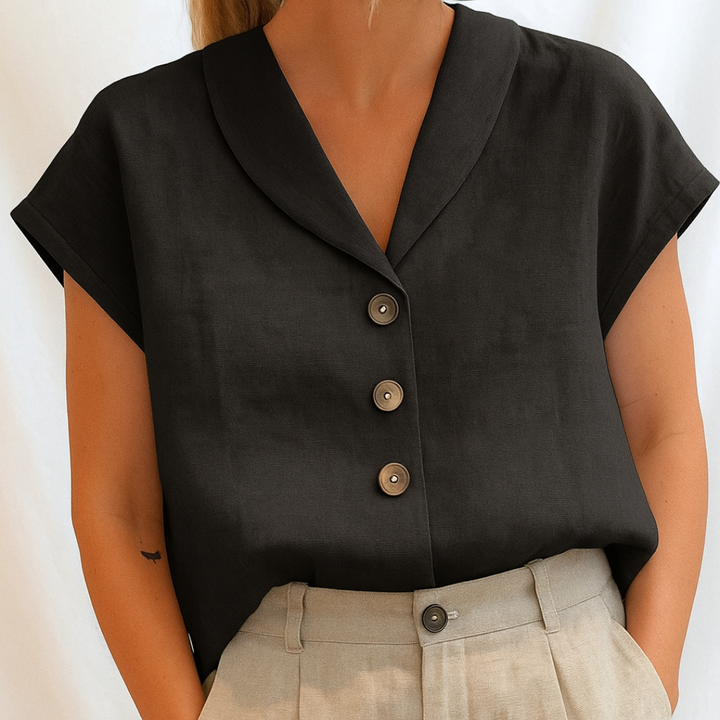 Lois™ | Elegant ensfarvet bluse