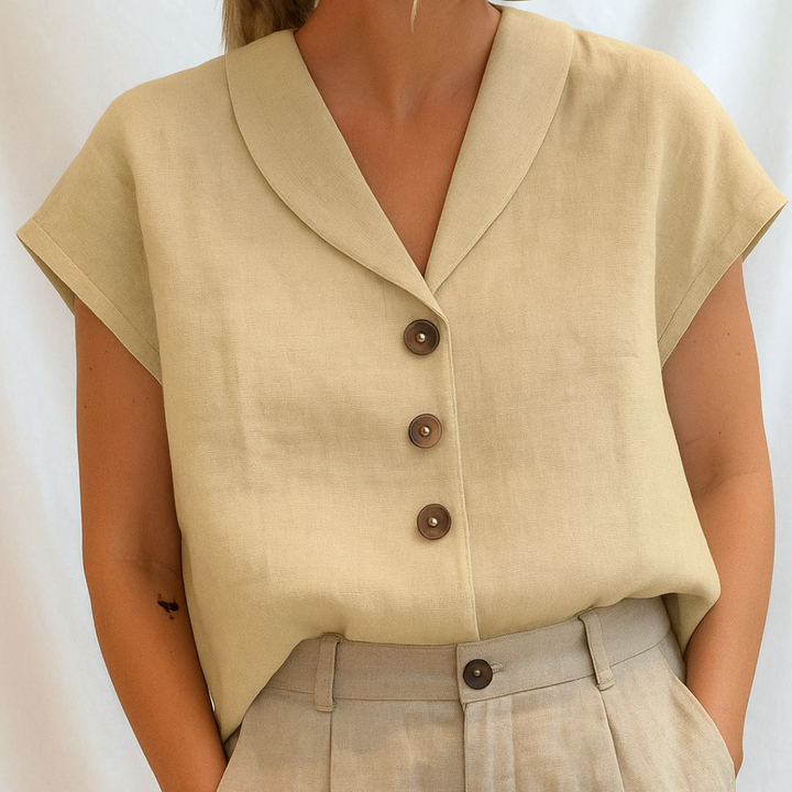 Lois™ | Elegant ensfarvet bluse