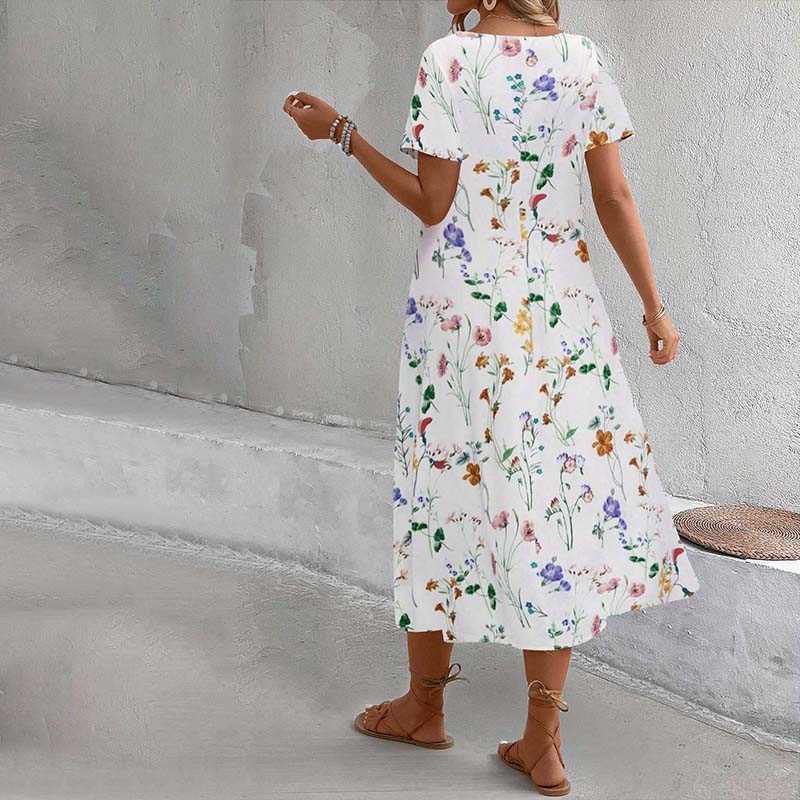 Alma™ | Midikjole med Blomsterprint