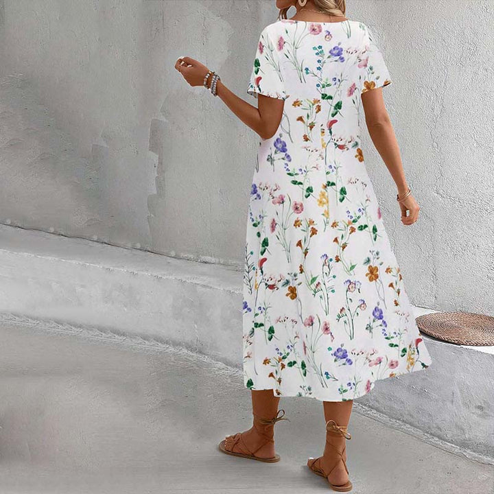 Alma™ | Midikjole med Blomsterprint