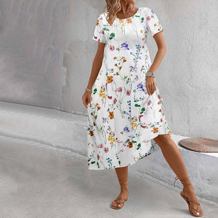 Alma™ | Midikjole med Blomsterprint