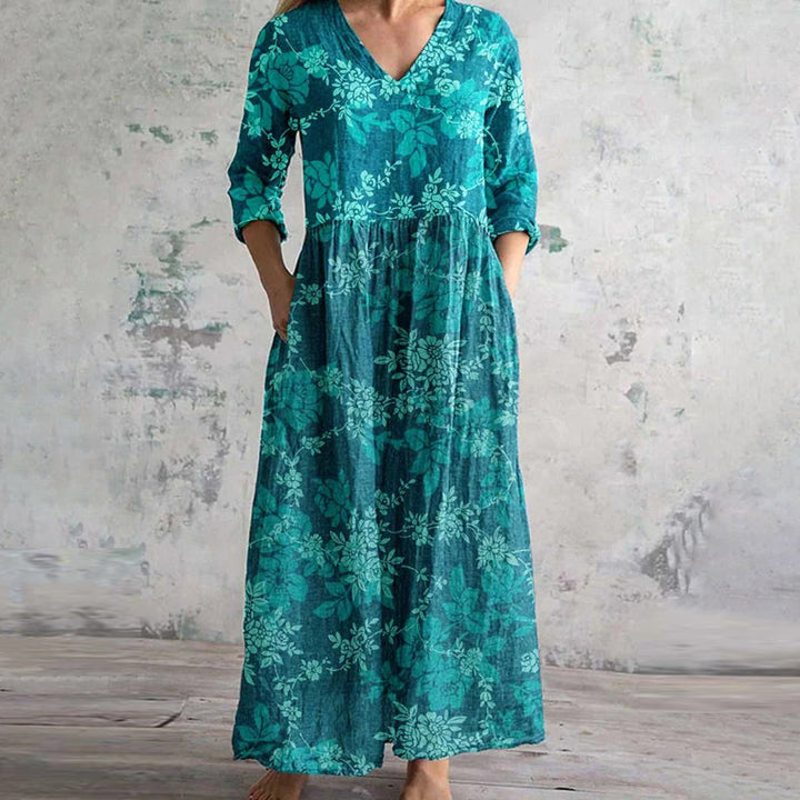 Kelly™ | Vintage Kjole med Blomsterprint