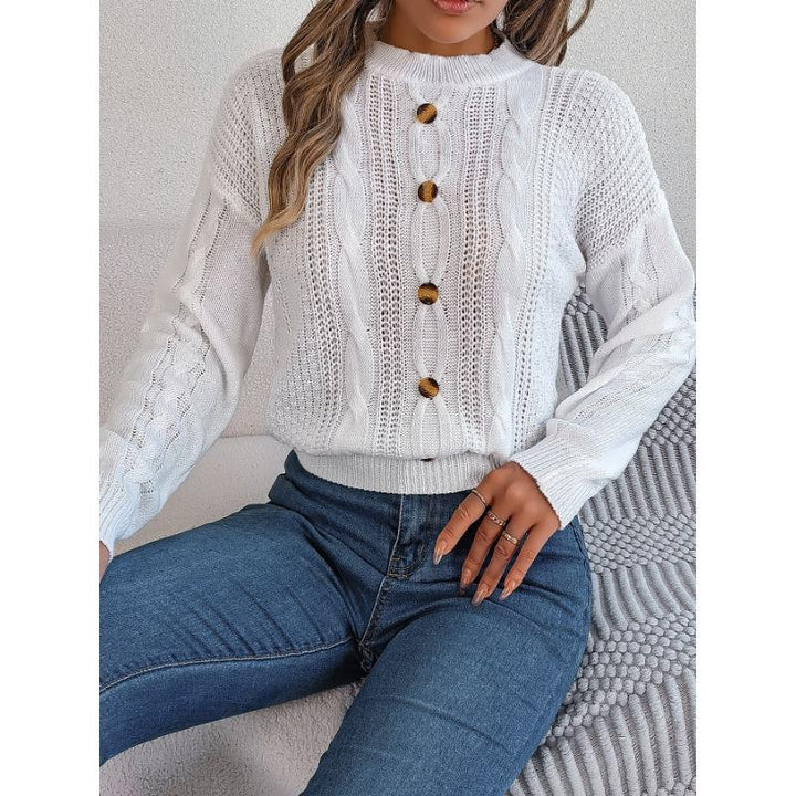 Anine | Strikket Sweater med Knapper