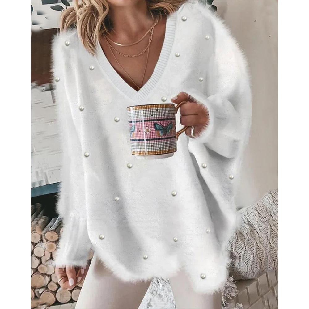 Frida | Strikket V-hals Sweater