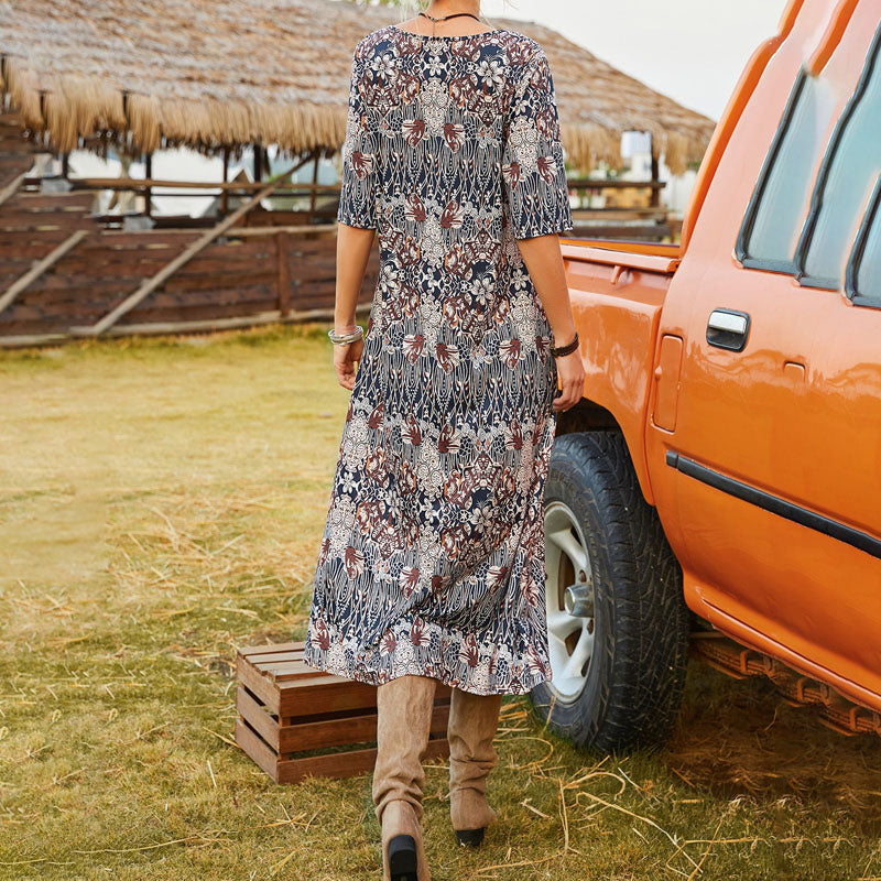 Freja™ | Vintage Blomsterprint Kjole