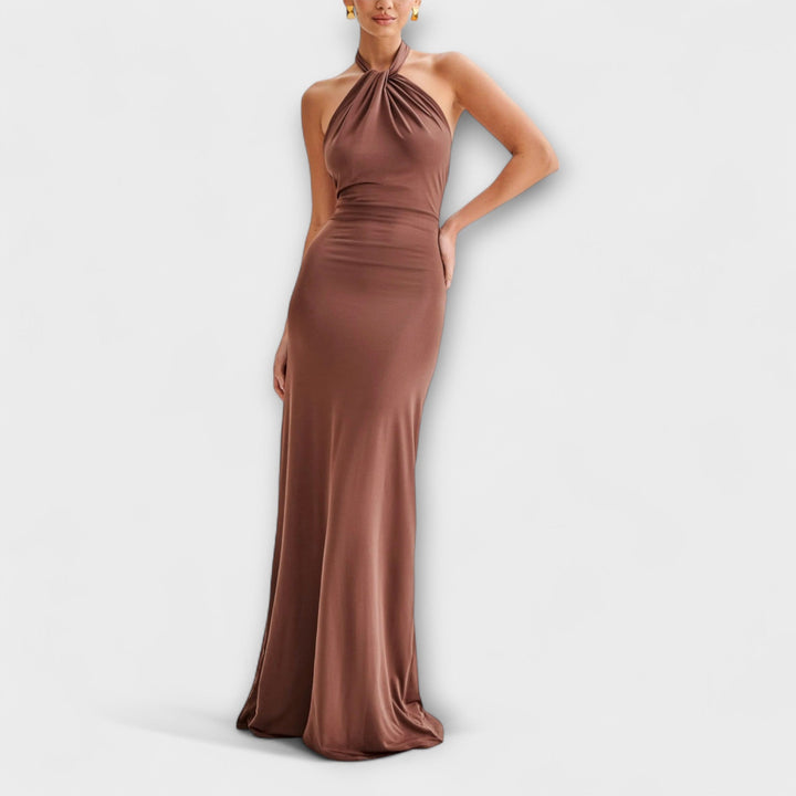 Anna™ | Slinky Halter Maxi Kjole
