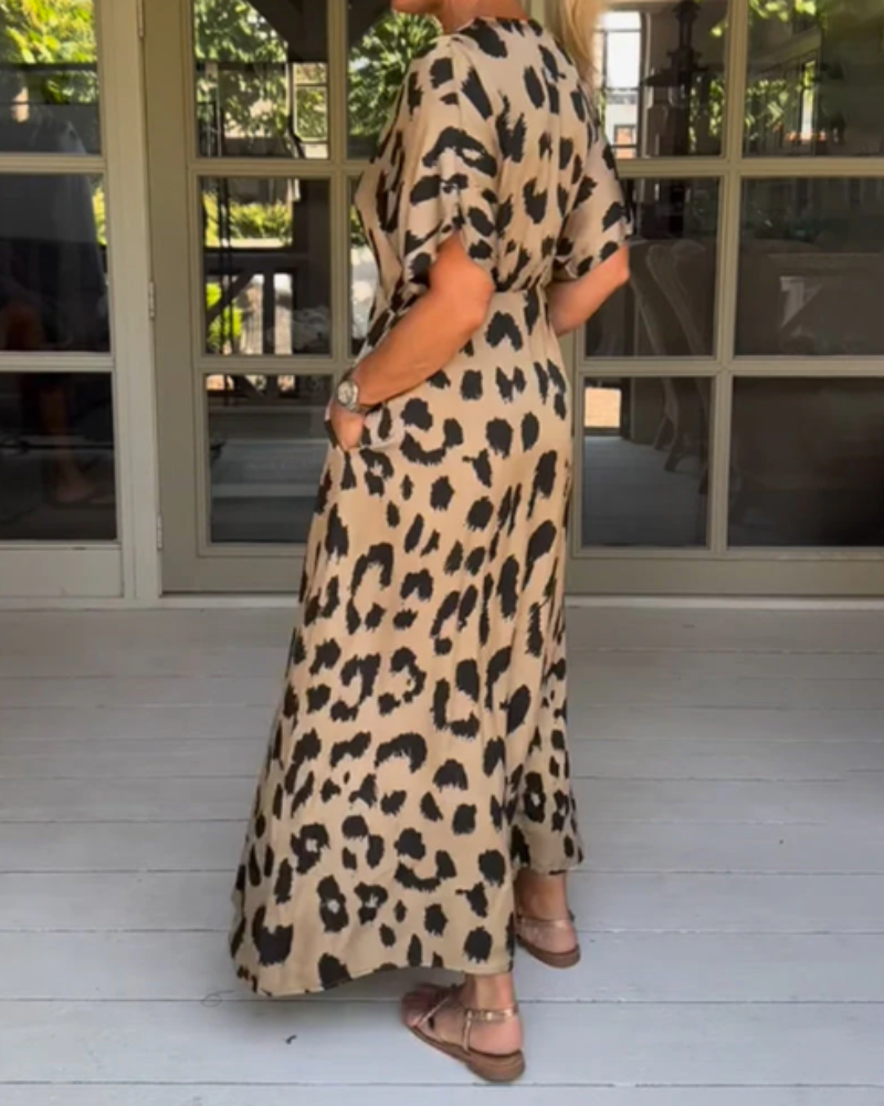 Rebekka™ | Leopard Maxikjole