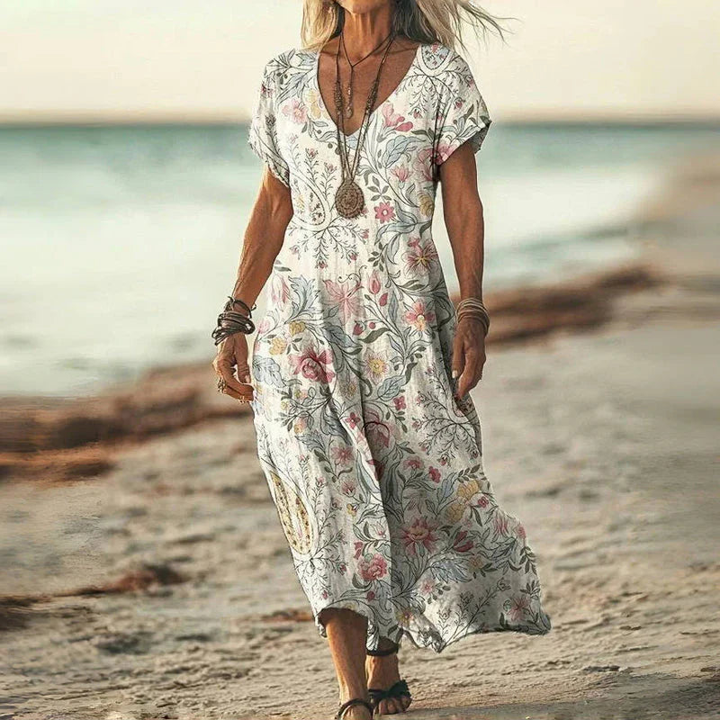 Gerda™ | Vintage Kjole med Farveforløb