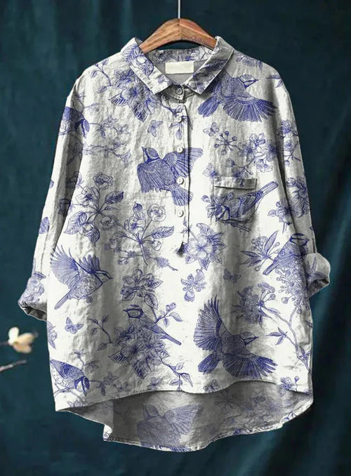 Yrsa™ | Klassisk Blomstret Bluse