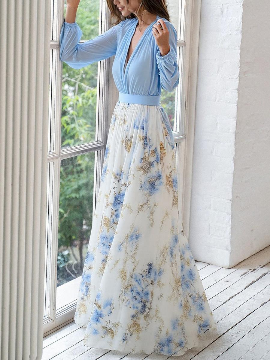 Eivor™ | Maxi Kjole med Blændende Blomsterprint