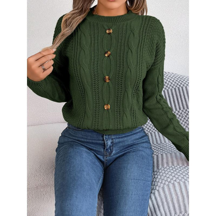 Anine | Strikket Sweater med Knapper