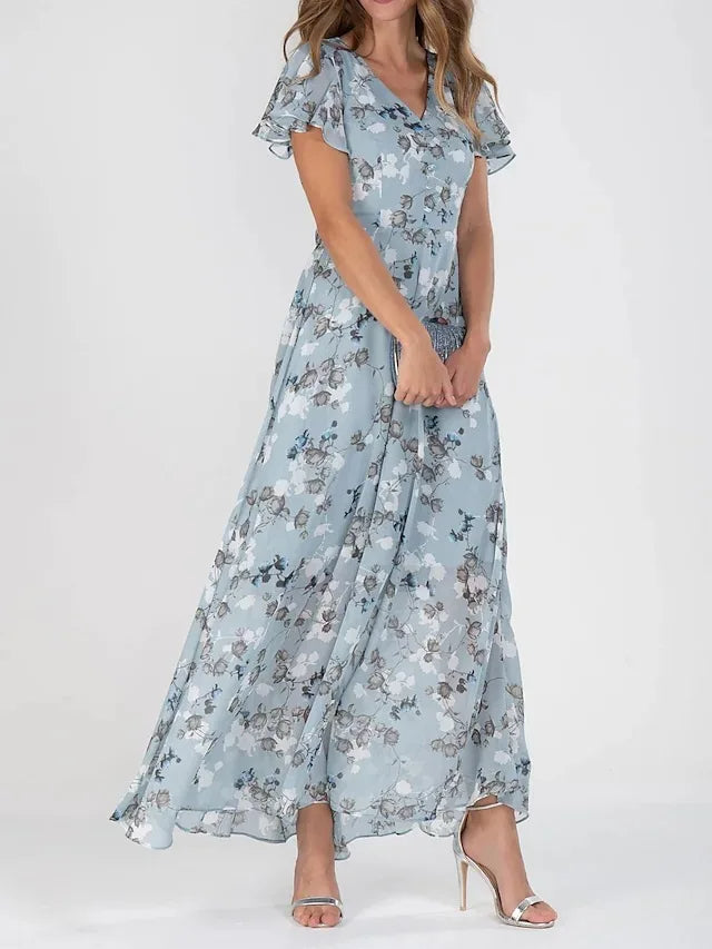 Christa™ | Elegant V-Neck Maxi Kjole