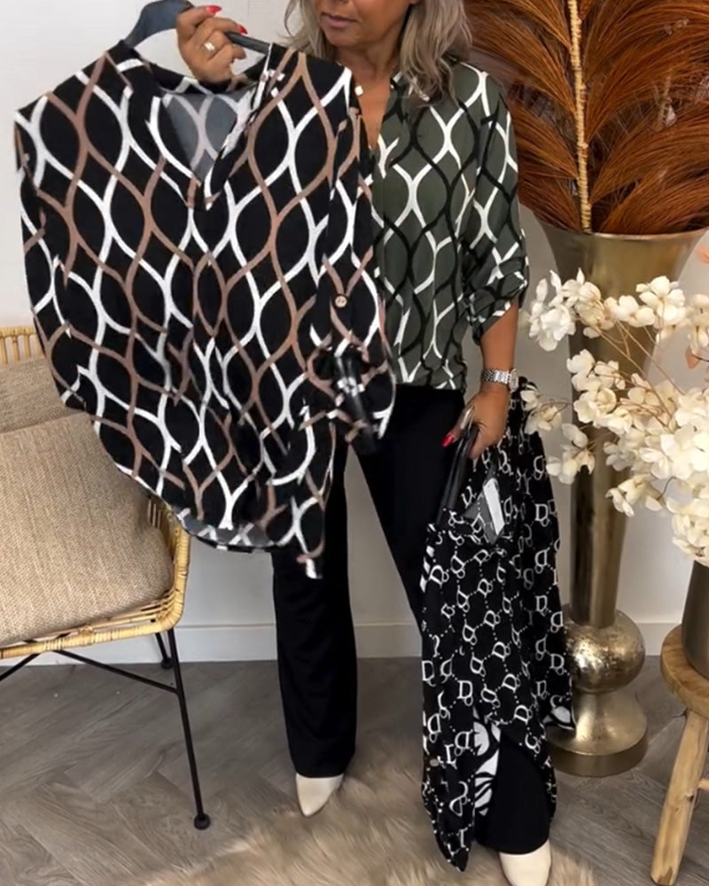 Majken™ | Bluse med Grafisk Print