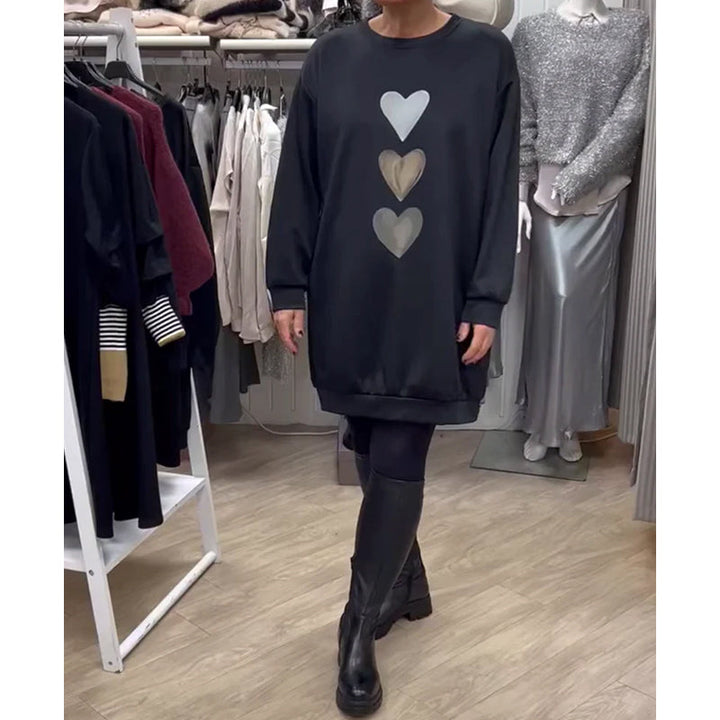 Sofie™ | Komfortabel Langærmet Sweatshirt med Hjerteprint