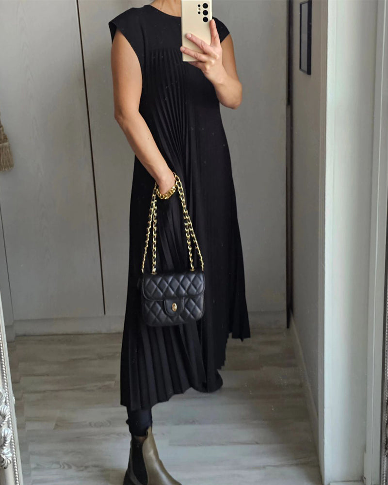 Amalia™ | Trendy Ærmeløs Plisseret Kjole