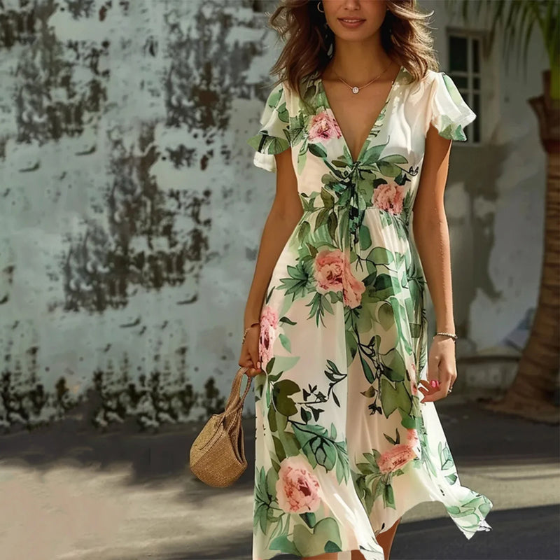 Ida™ | Elegant Kjole Med Blomsterprint