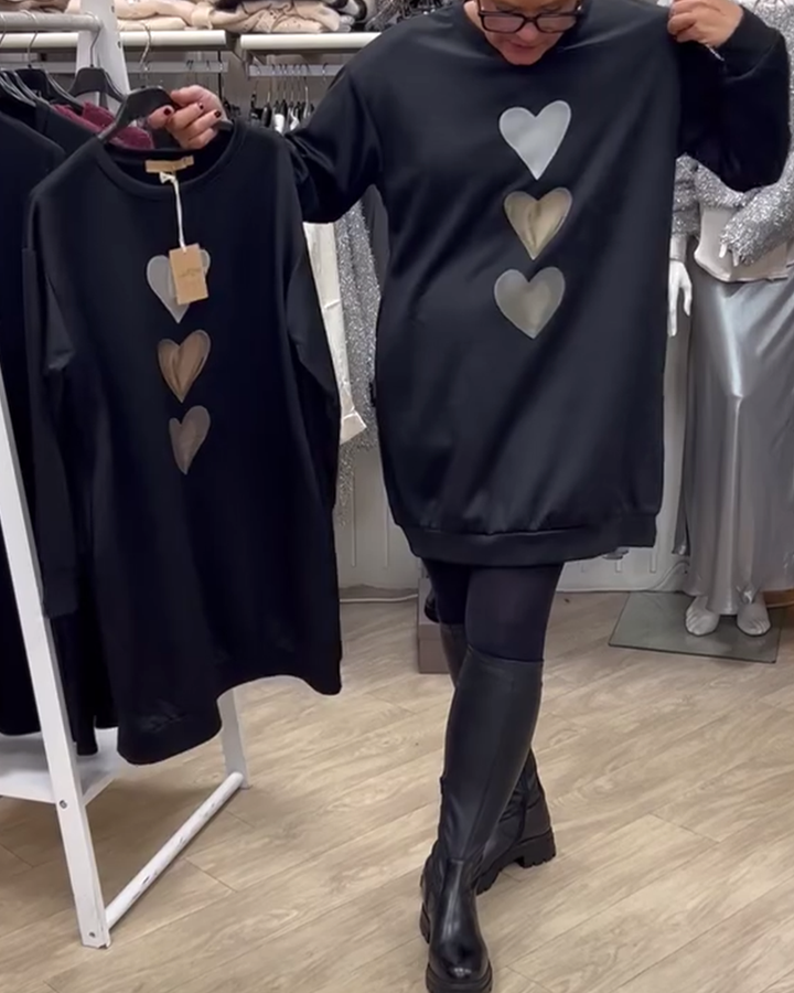 Sofie™ | Komfortabel Langærmet Sweatshirt med Hjerteprint