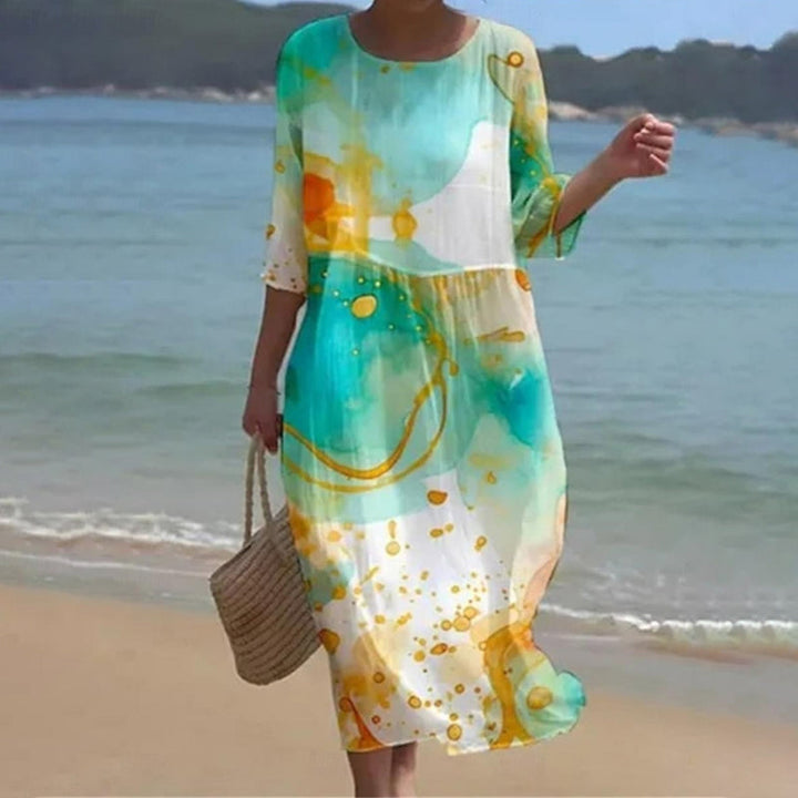 Runa™ | Strandkjole med Abstrakt Print