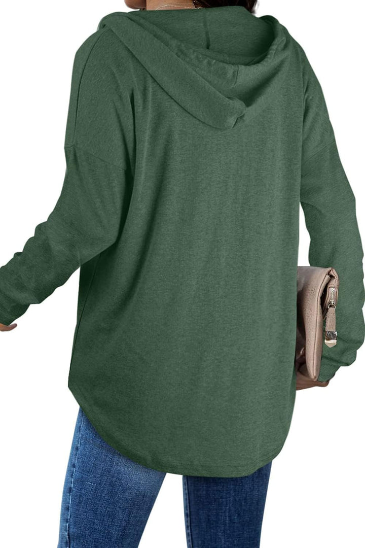 Camilla | Hoodie med V-hals og Snøre