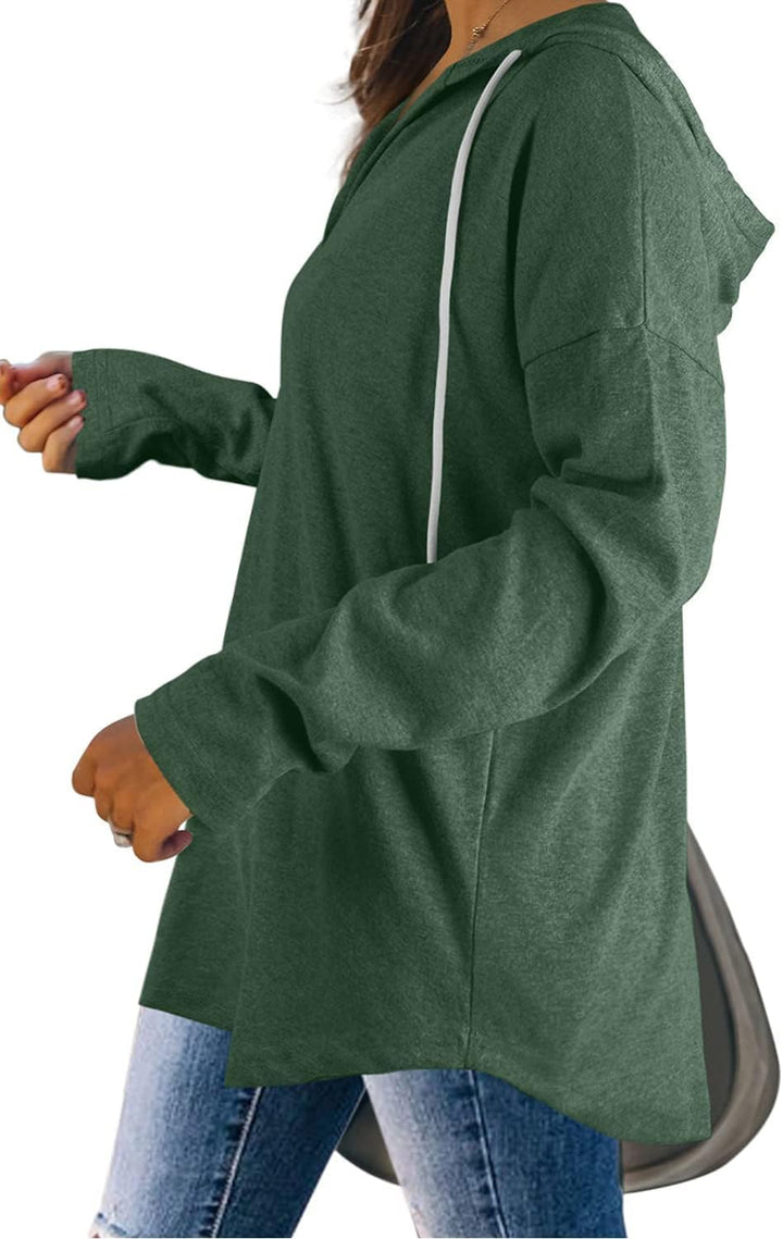 Camilla | Hoodie med V-hals og Snøre