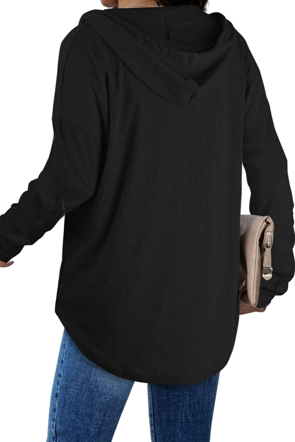 Camilla | Hoodie med V-hals og Snøre