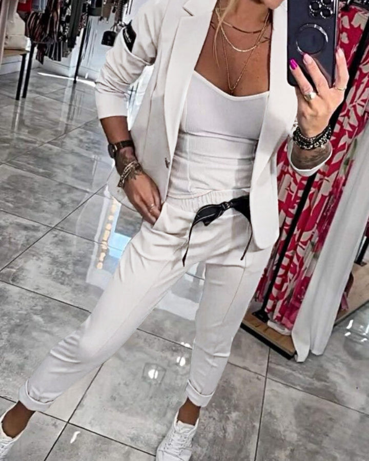 Sofie™ | Top, Cardigan og Bukser Sæt