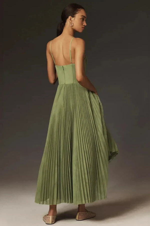 Vigga™ | Bustier Plisseret Midikjole