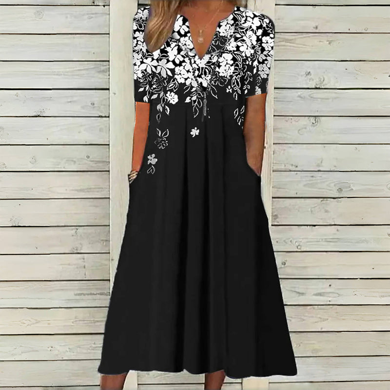 Ella™ | Blomstrede Sommerkjole med Lommer