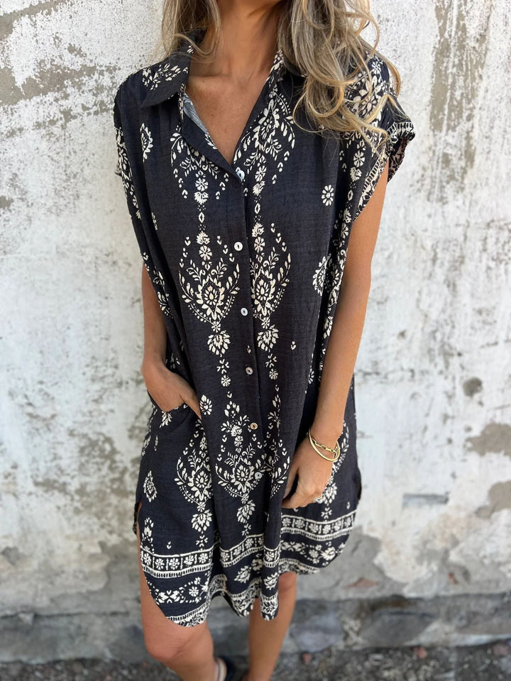 Silke™ | Casual Loose-Fit Kjole Med Korte Ærmer