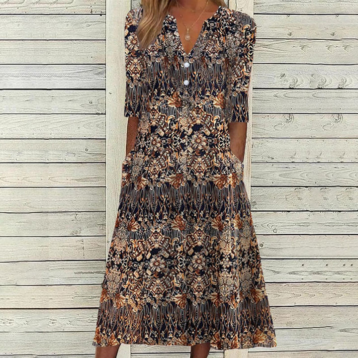 Freja™ | Vintage Blomsterprint Kjole