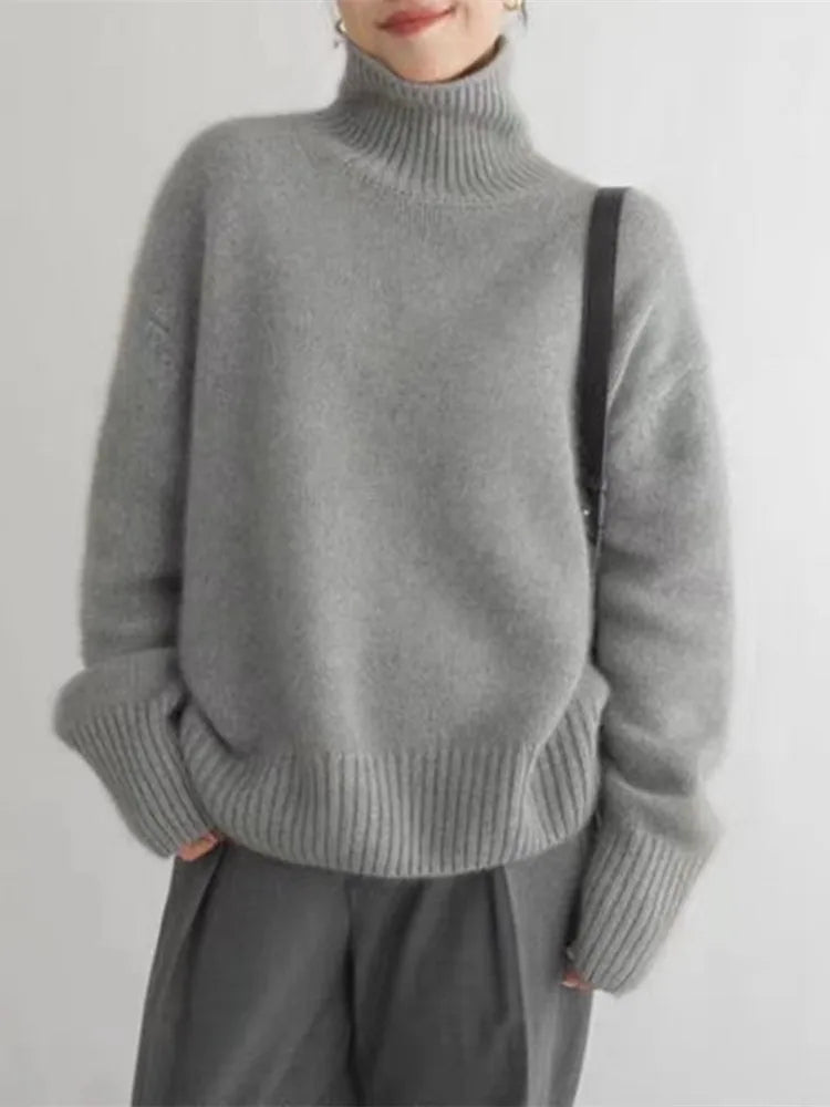 Agnes™ | Komfortabel Rullekrave Sweater