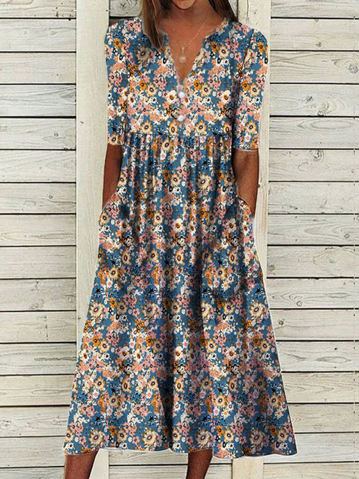 Anke™ | Stilfuld Blomstret Kjole Med Elegant Snit