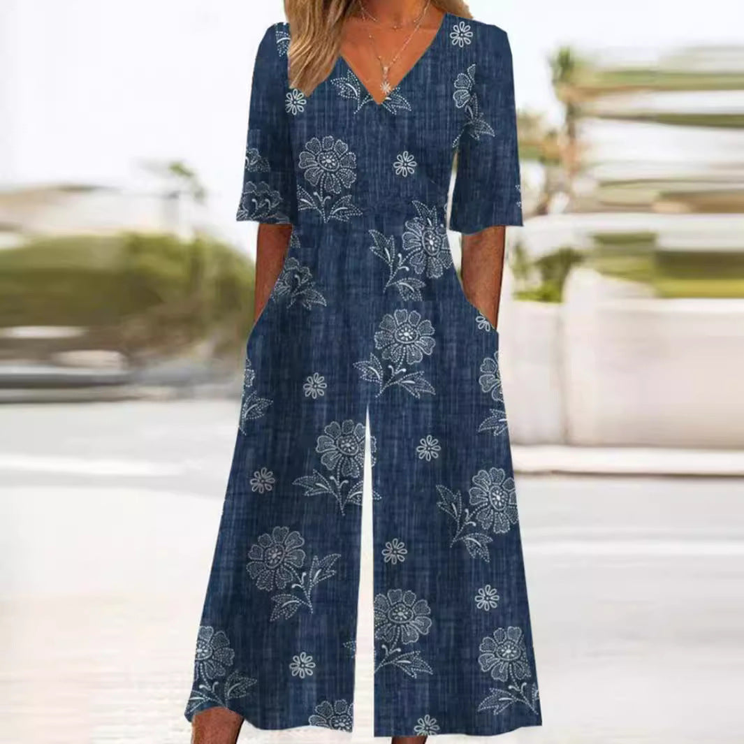 Evi™ | Stilfuld Jumpsuit Med Vide Ben