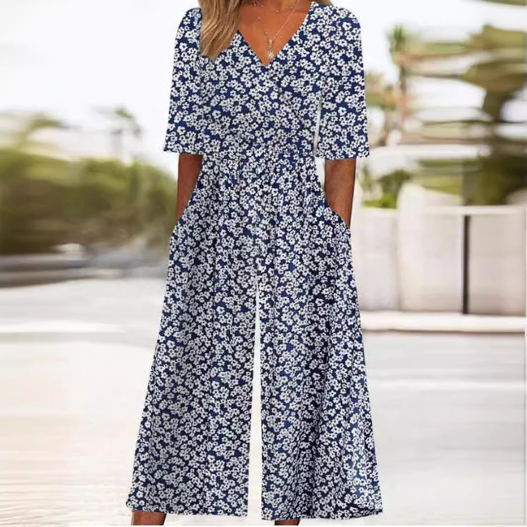 Evi™ | Stilfuld Jumpsuit Med Vide Ben