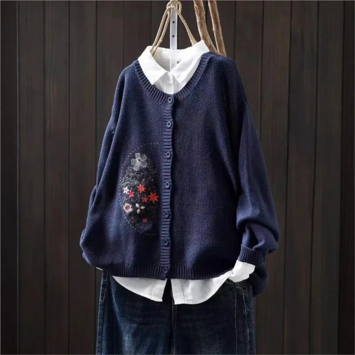 Signe™ | Casual Strikket O-hals Retro Sweater