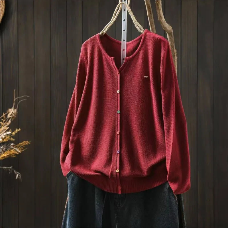 Josepha™ | Strikket Langærmet Cardigan med Knapper