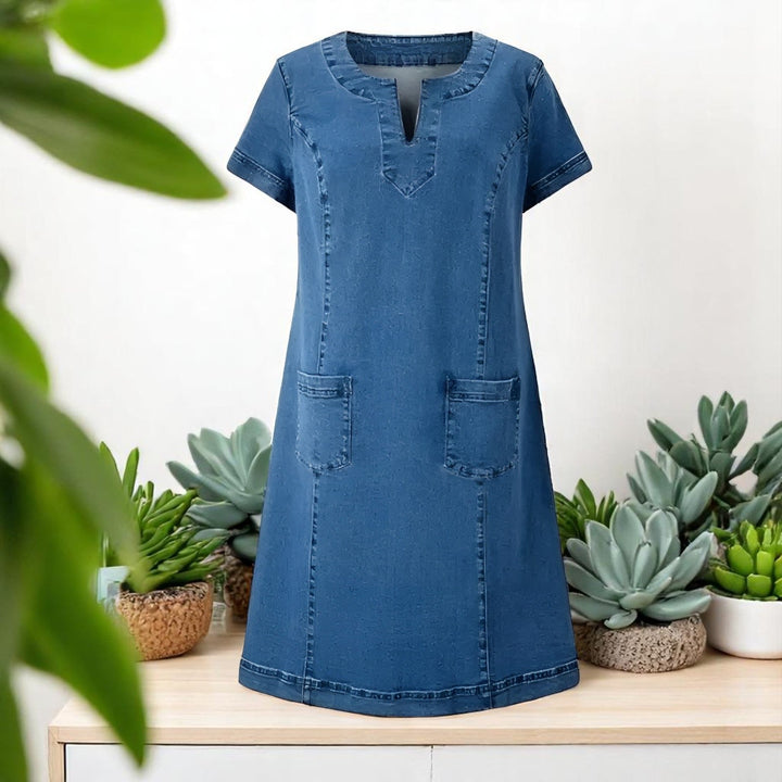 Julia™ | Blød Denim Kjole