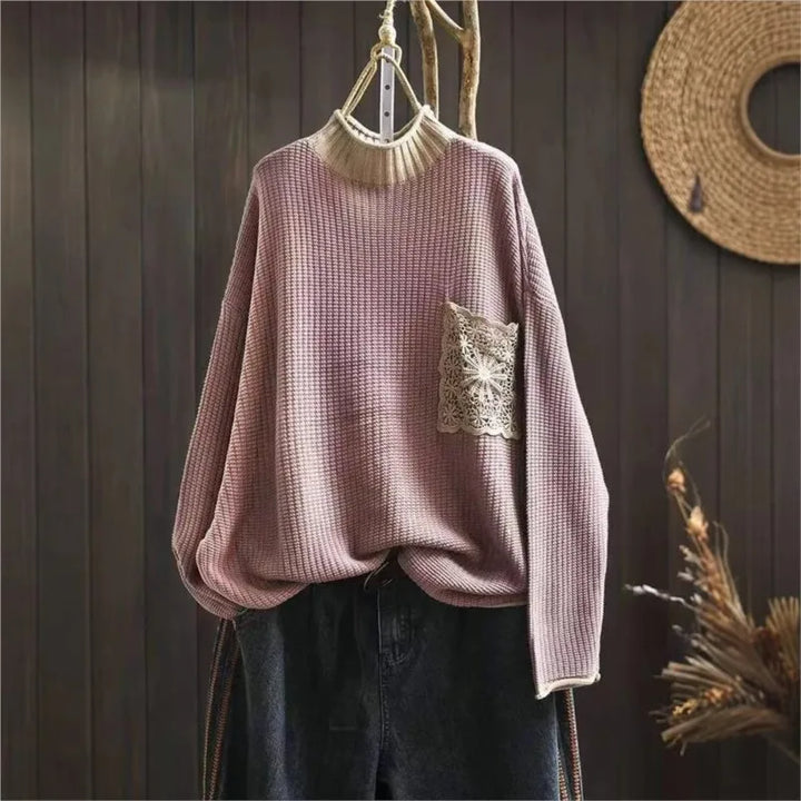 Anine™ | Halvhøj Krave Bomuldsstrikket Sweater