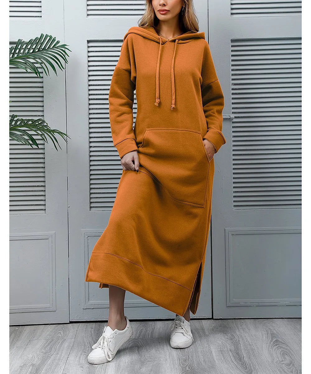 Ciska™ | Elegant Hættekjole med Lange Ærmer