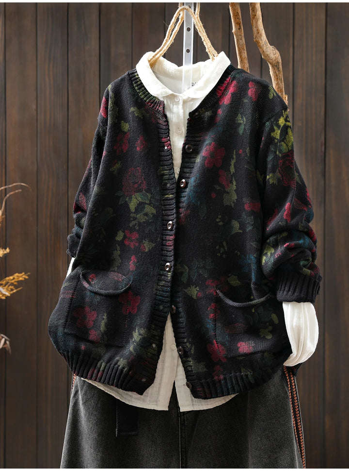 Leonora™ | Casual O-hals Sweater med Knapper