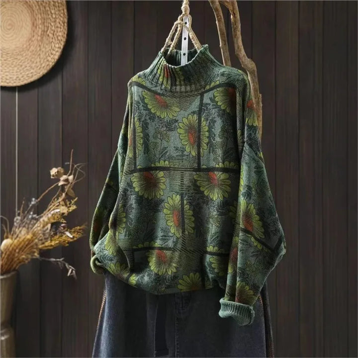 Ebba™ | Retro Printet Strikket Sweater