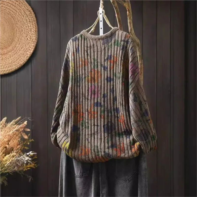 Mathilda™ | Rundhalset Langærmet Strikket Sweater