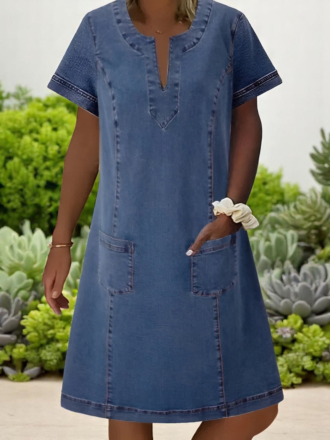 Julia™ | Blød Denim Kjole
